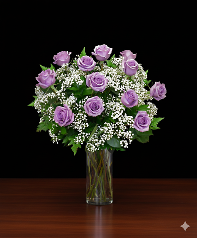 A Perfect Dozen Purple Roses