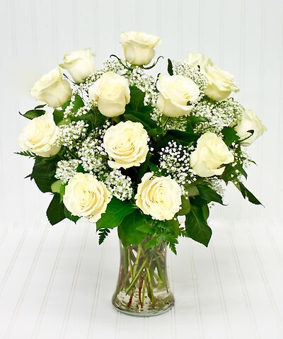 DOZEN WHITE ROSES