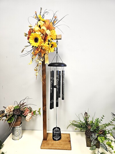WINDCHIMES ON WOODEN STAND