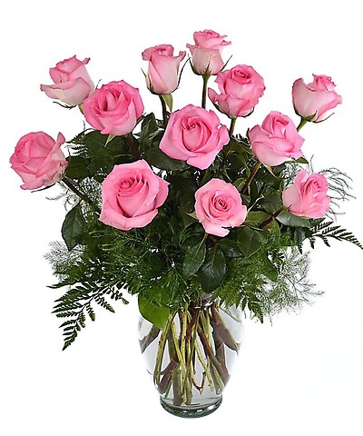 DOZEN PINK ROSES