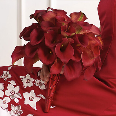 Red Calla Lily Bridal Bouquet