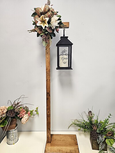 LANTERN ON WOODEN STAND